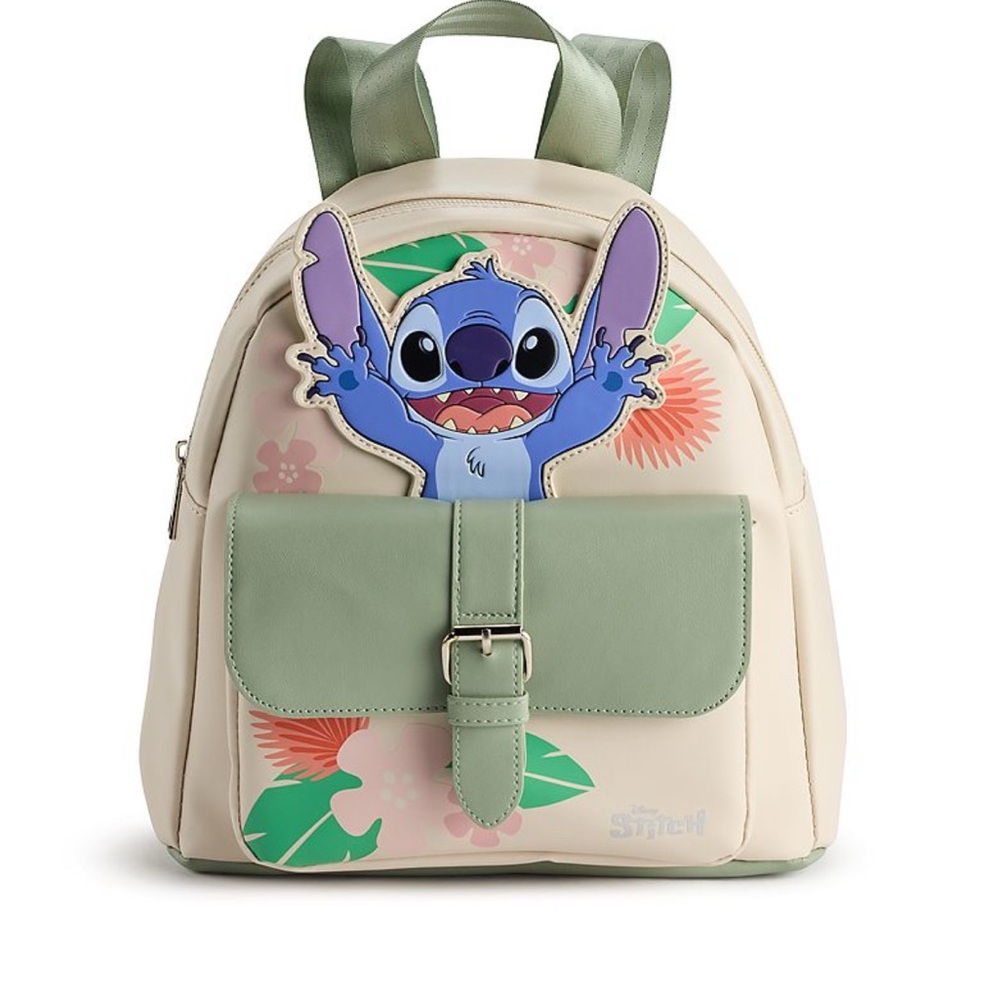 Disney Stitch Kids Backpack - Cream and Green